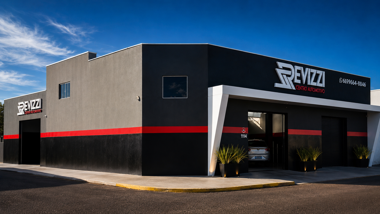 Fachada da oficina REVIZZI Centro Automotivo